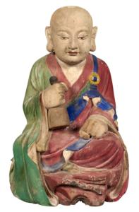 KR-Korean-Painted-Gesso-and-Wood-Figure-of-a-Monk,-Choson-Dynasty,-probably-18th-century-800px