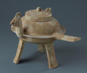 Tripode chiaohu à bec verseur en forme de tête de coq